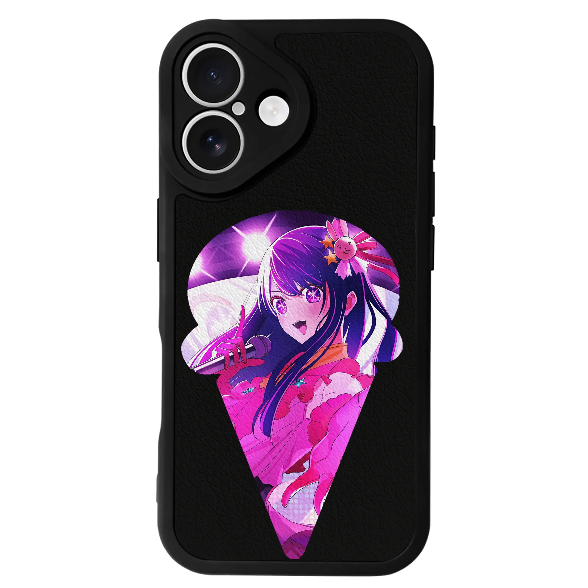 推しの子 グッズ,星野アイ - IPhone 16シリーズ対応 ・ シリコンスマホケース ・ レザー調 ・ 高精度フィット ・ 耐衝撃 ・ ワイヤレス充電対応 ・ 精密カット